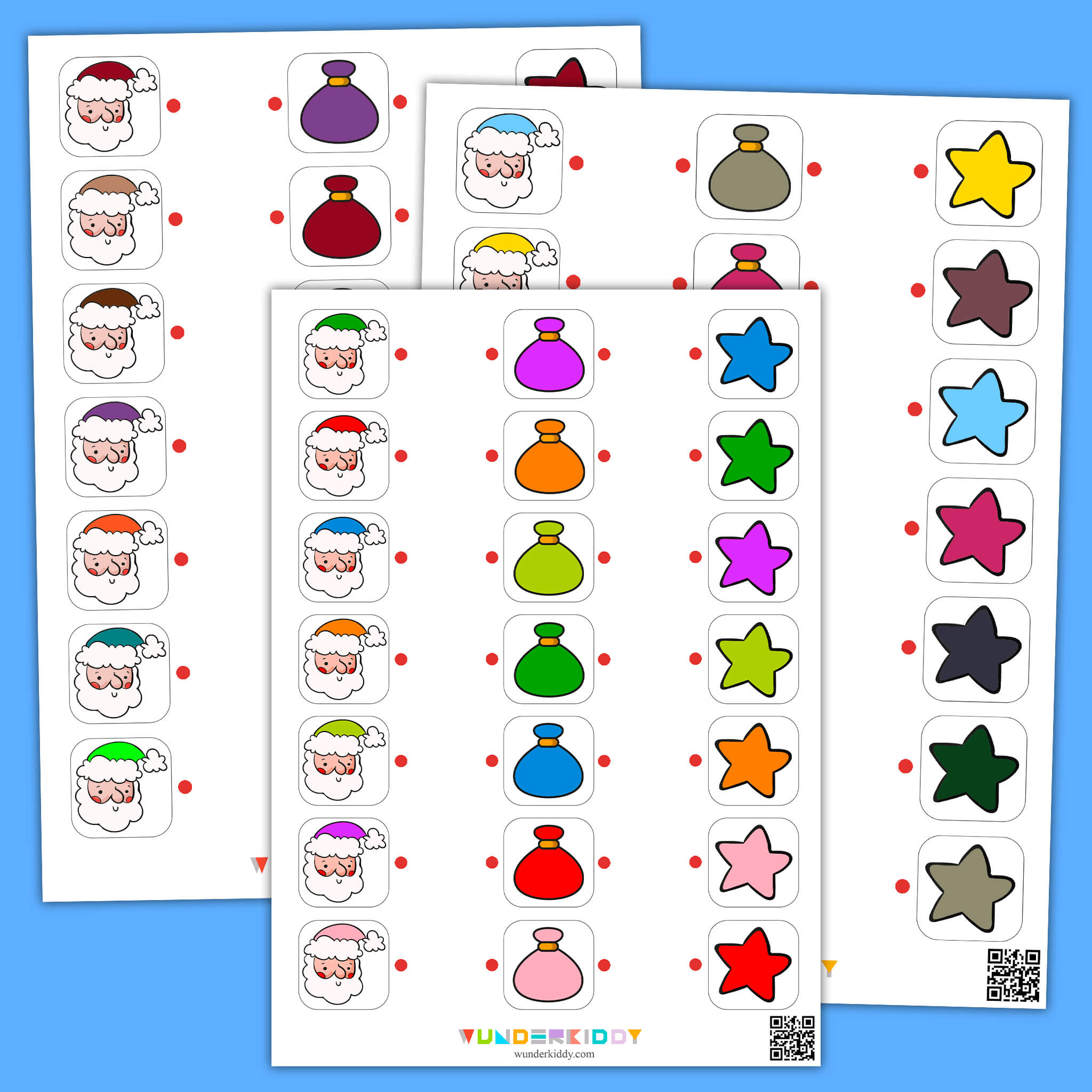 Santa Color Matching Worksheet