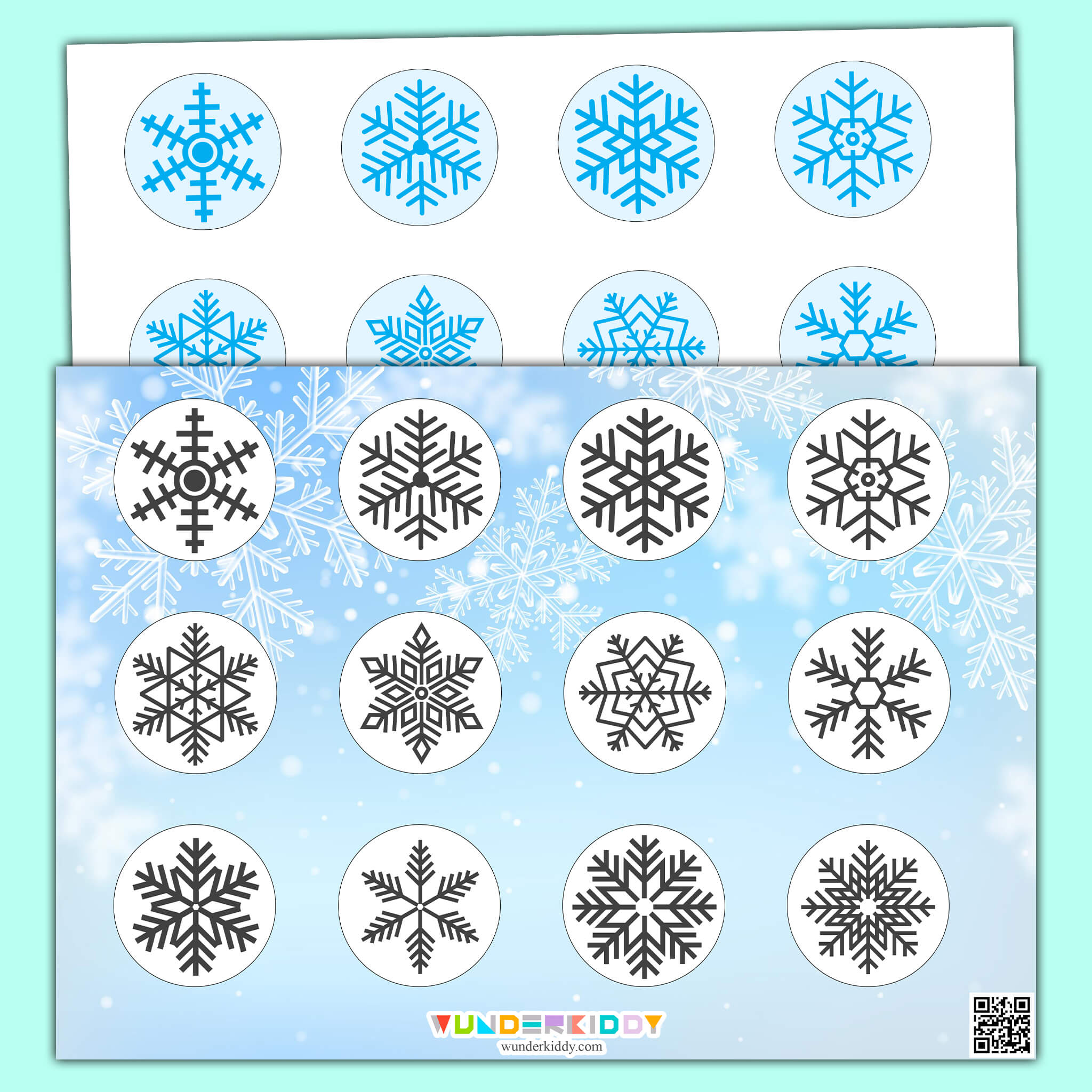 Snowflakes Shadow Matching Activity