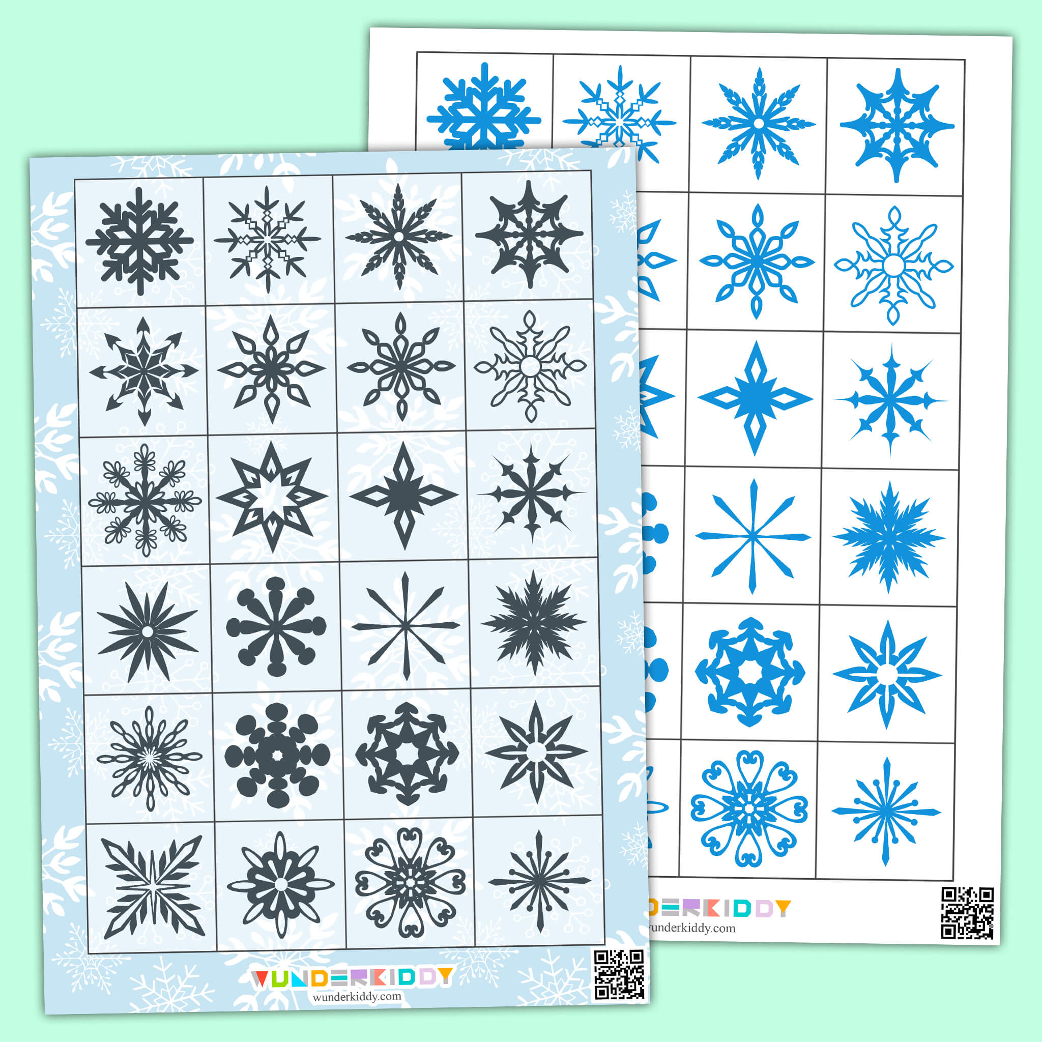 Snowflakes Shadow Matching Worksheet