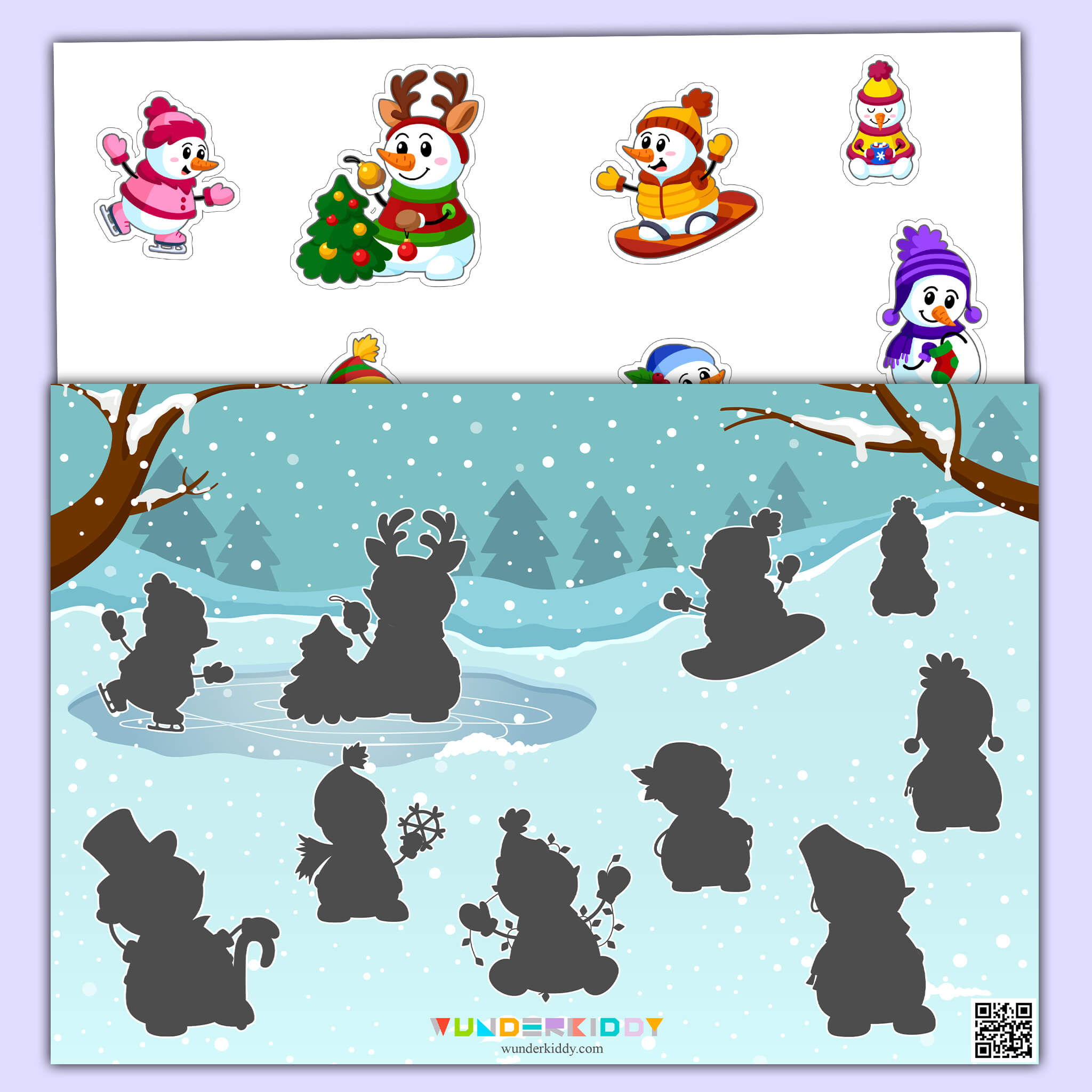 Snowman Matching Activity