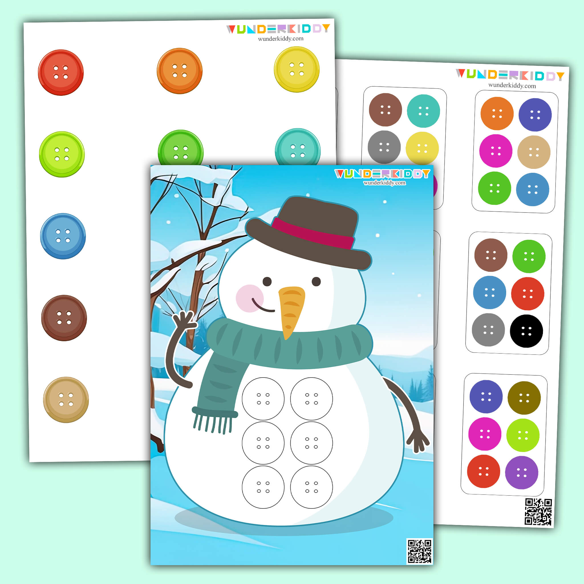 Snowman Pattern Mats Activity