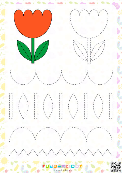 Spring Tracing Preschool Worksheets - Image 2