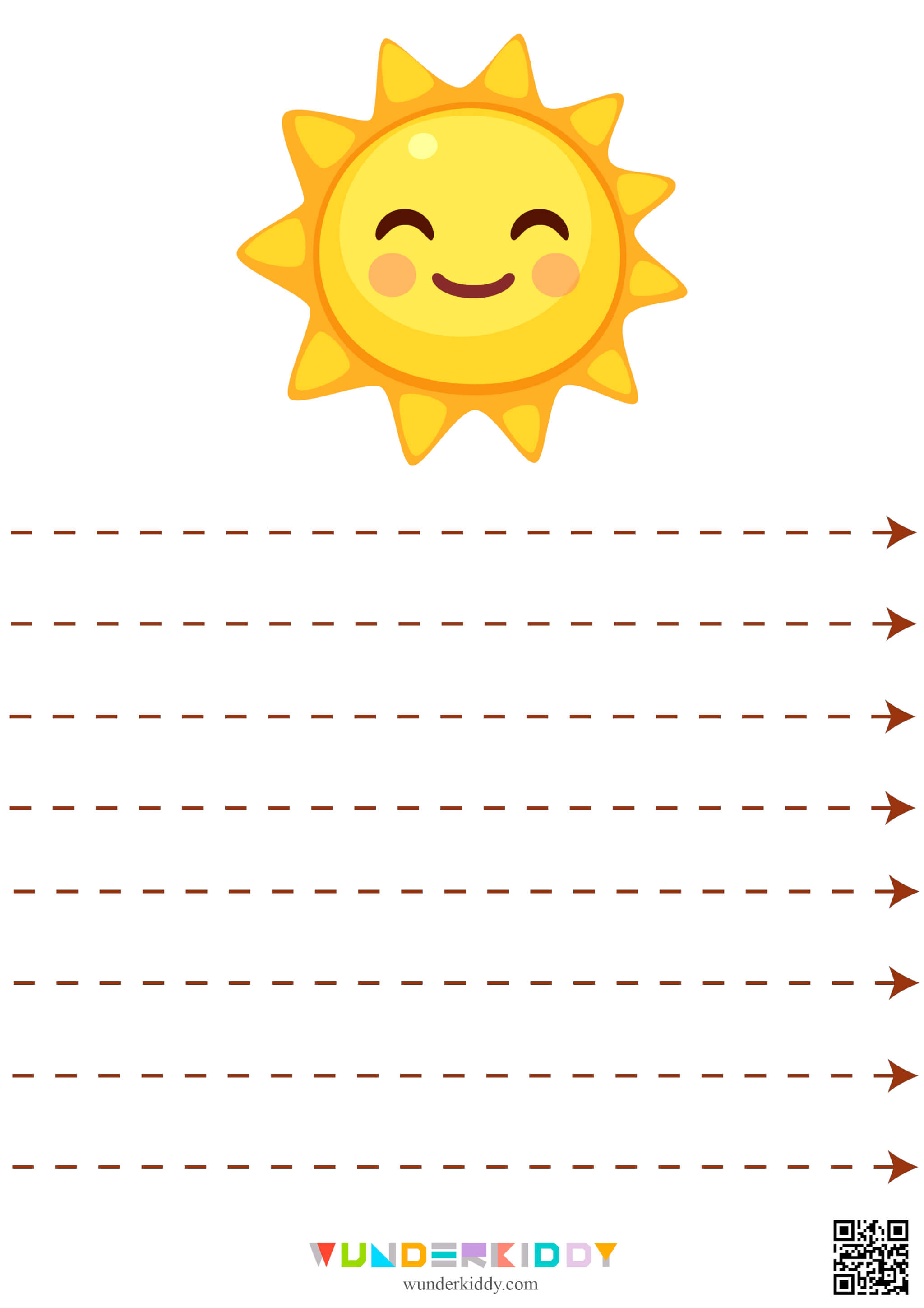 Horizontal Lines Trace Worksheets for Preschoolers Sunshine - Image 2