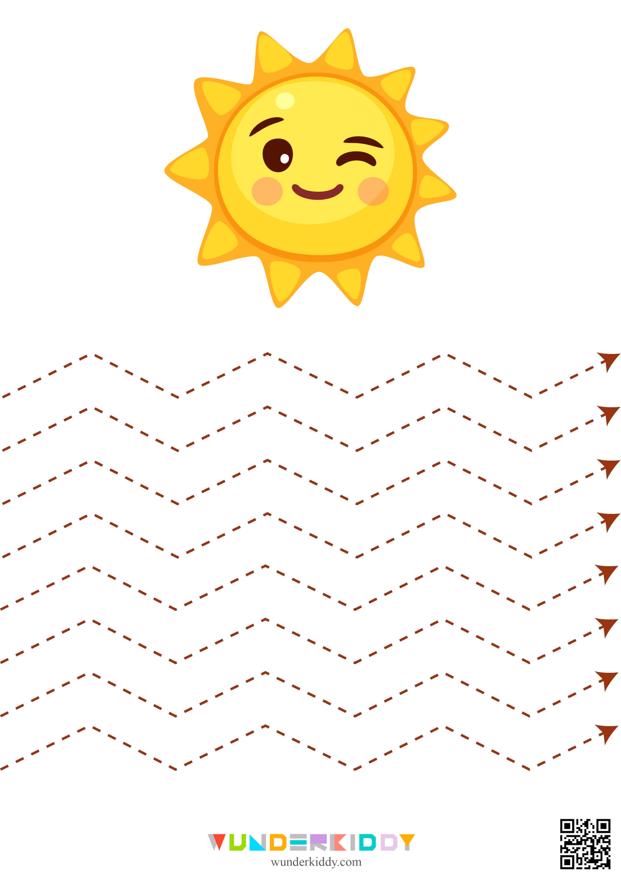 Horizontal Lines Trace Worksheets for Preschoolers Sunshine - Image 3