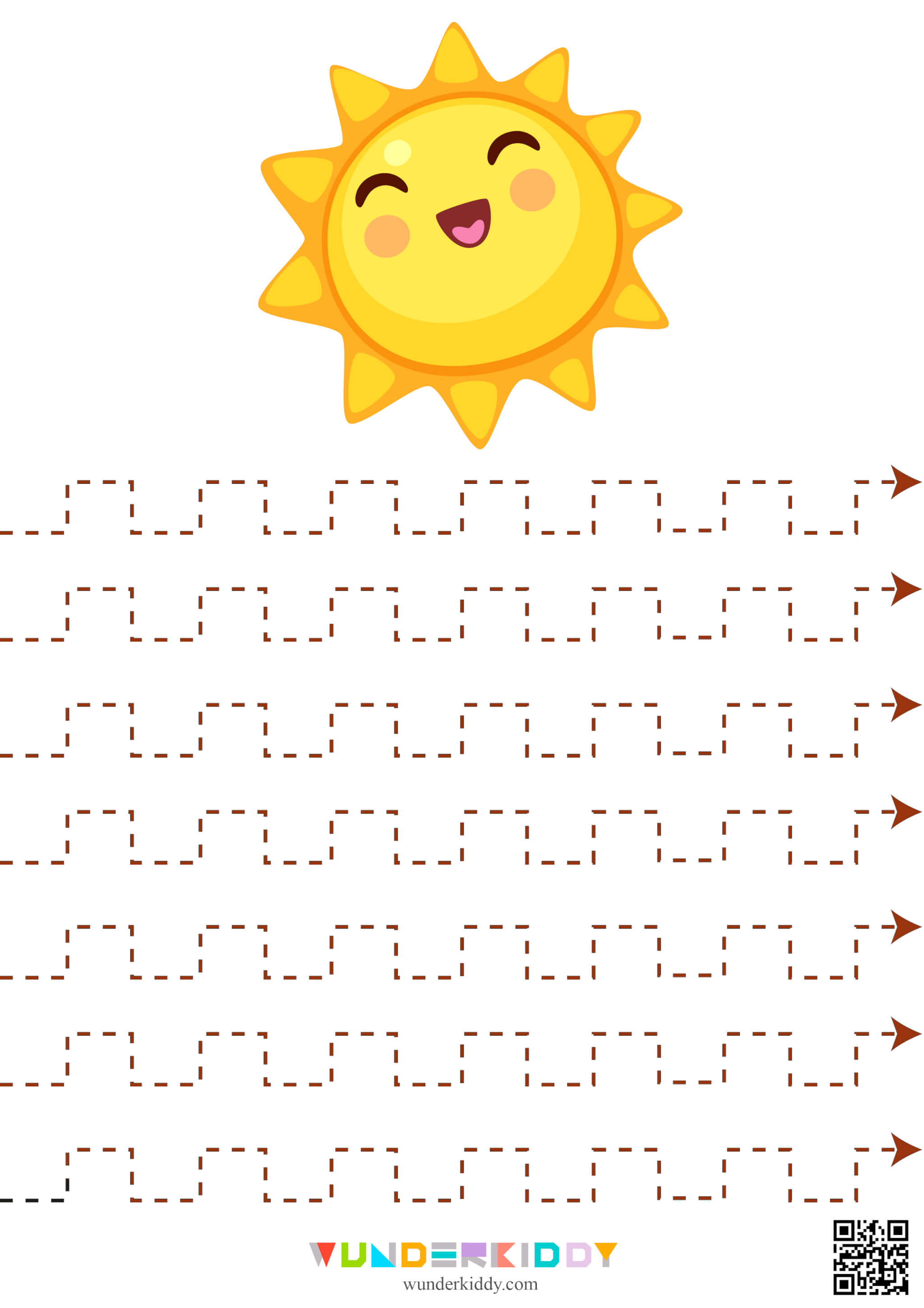 Horizontal Lines Trace Worksheets for Preschoolers Sunshine - Image 5