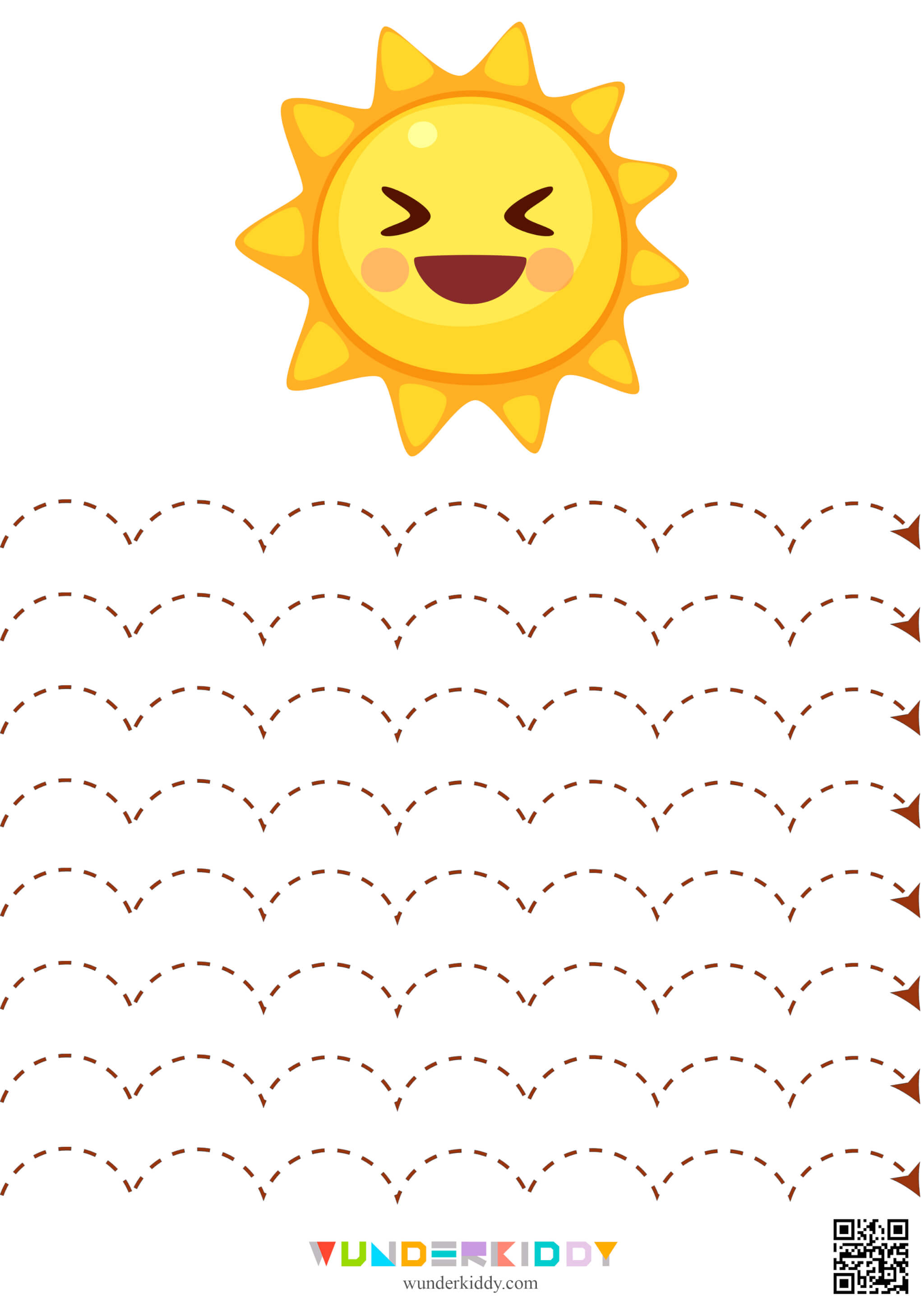 Horizontal Lines Trace Worksheets for Preschoolers Sunshine - Image 7