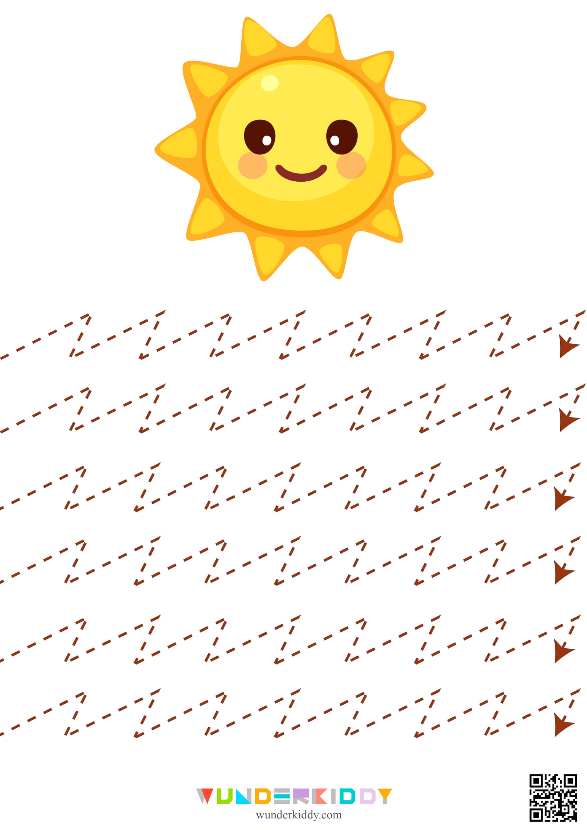 Horizontal Lines Trace Worksheets for Preschoolers Sunshine - Image 9