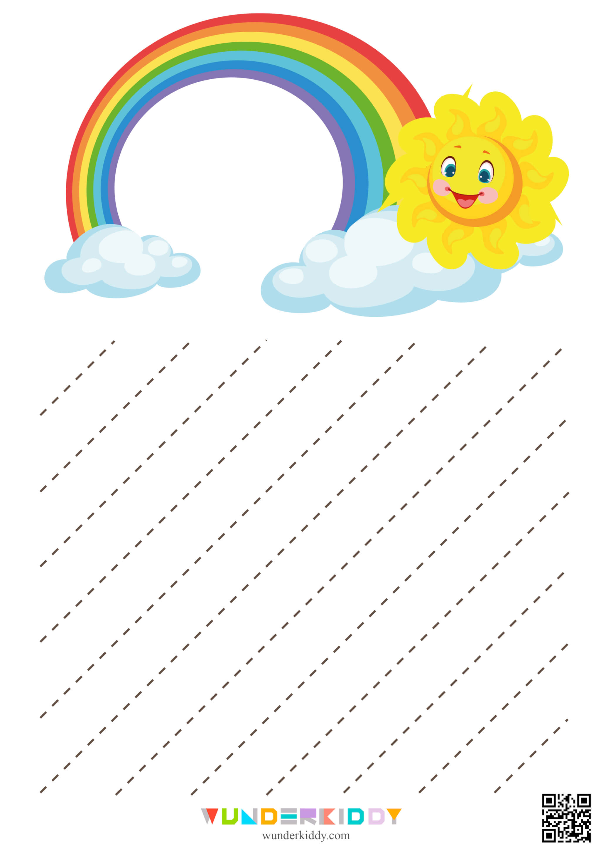 Worksheet for Pre-writing Practice Sun and Rainbow - Image 9