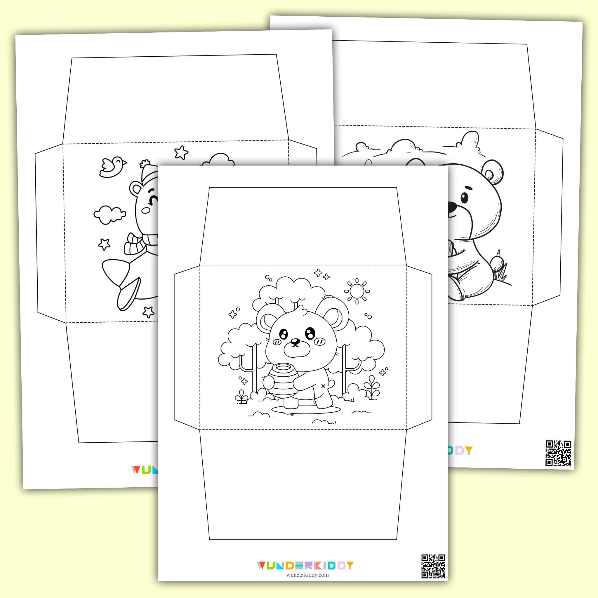 Teddy Bear Envelope Template