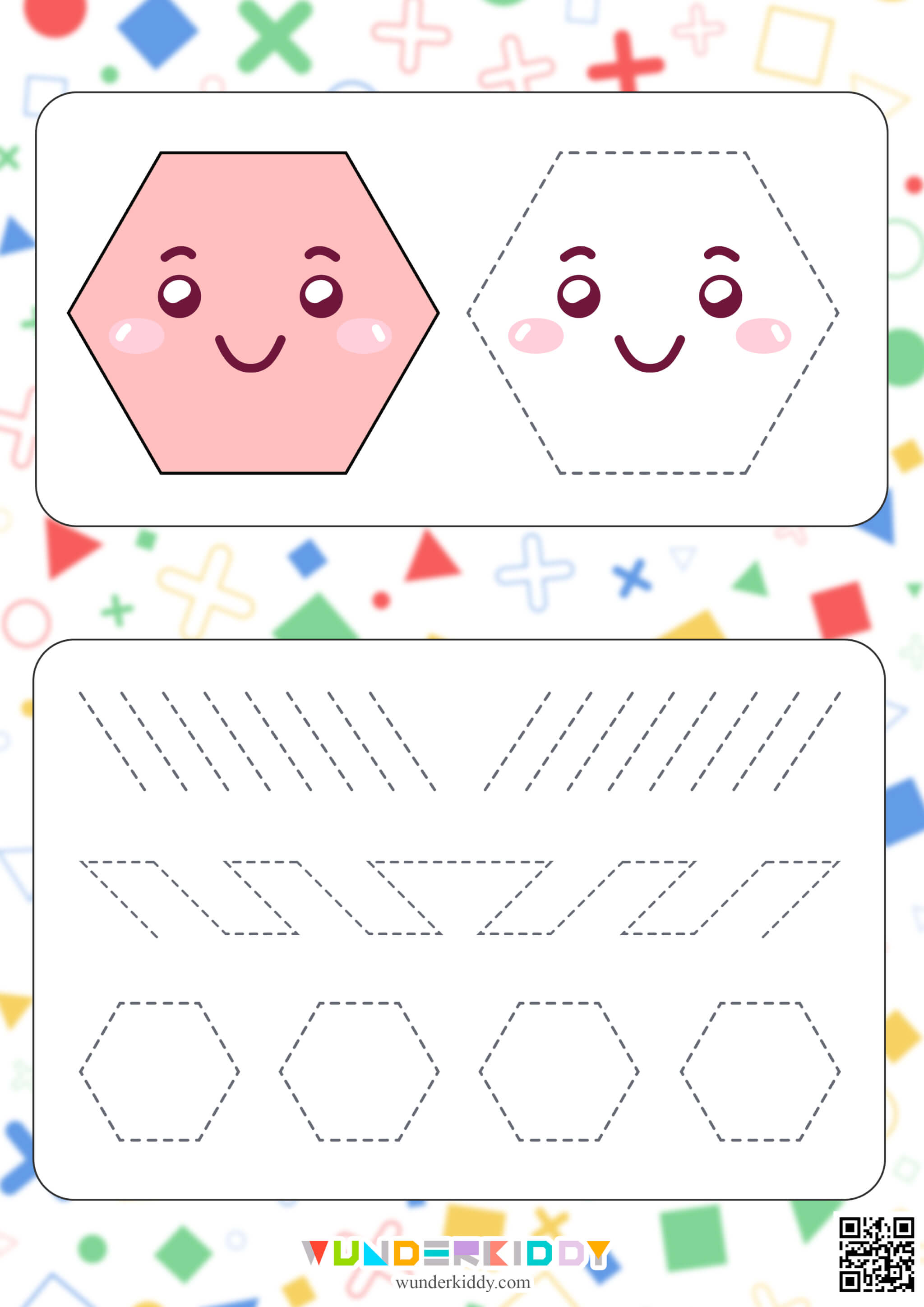 Shape Tracing Worksheet for Kids - Image 3