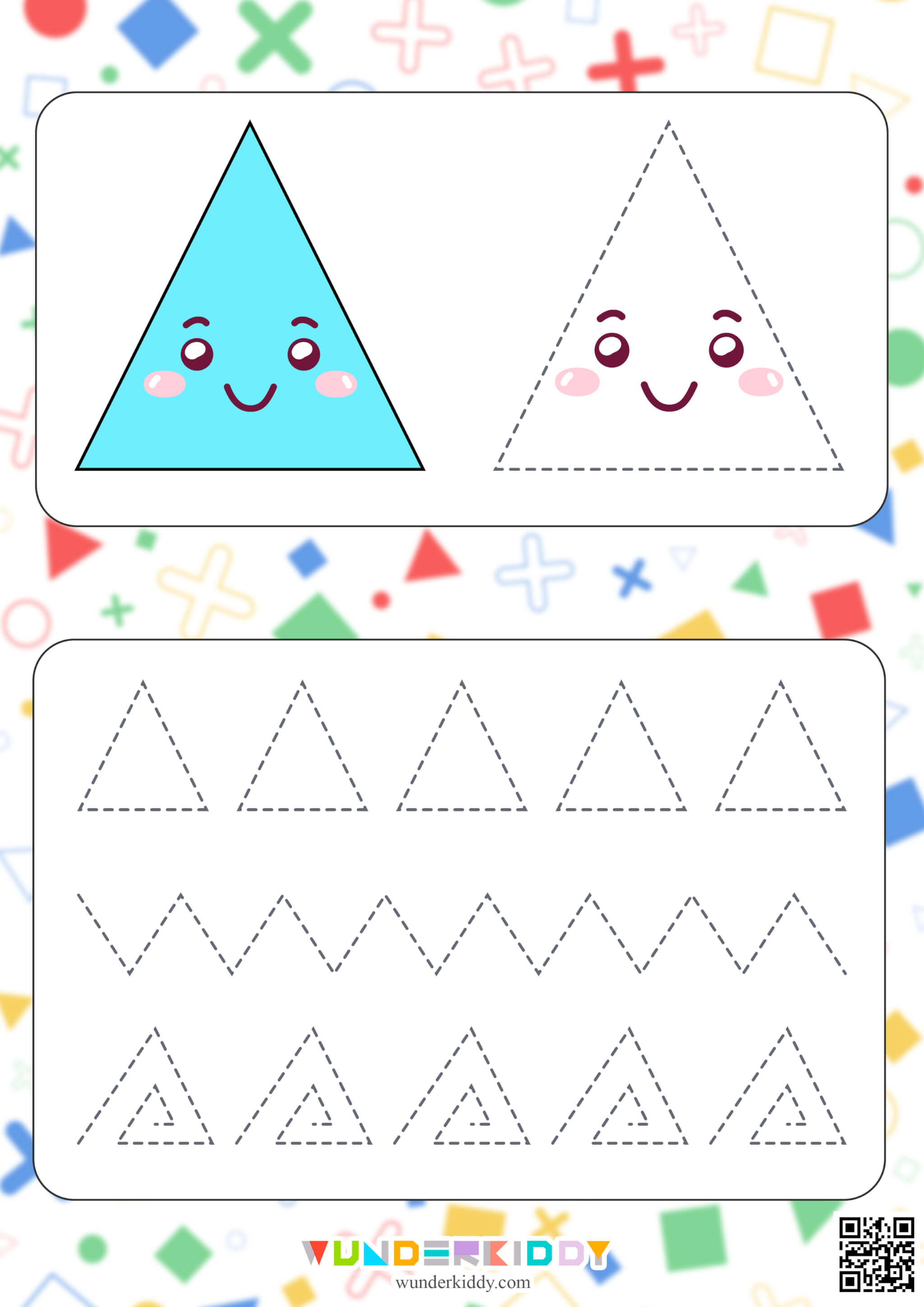 Shape Tracing Worksheet for Kids - Image 4