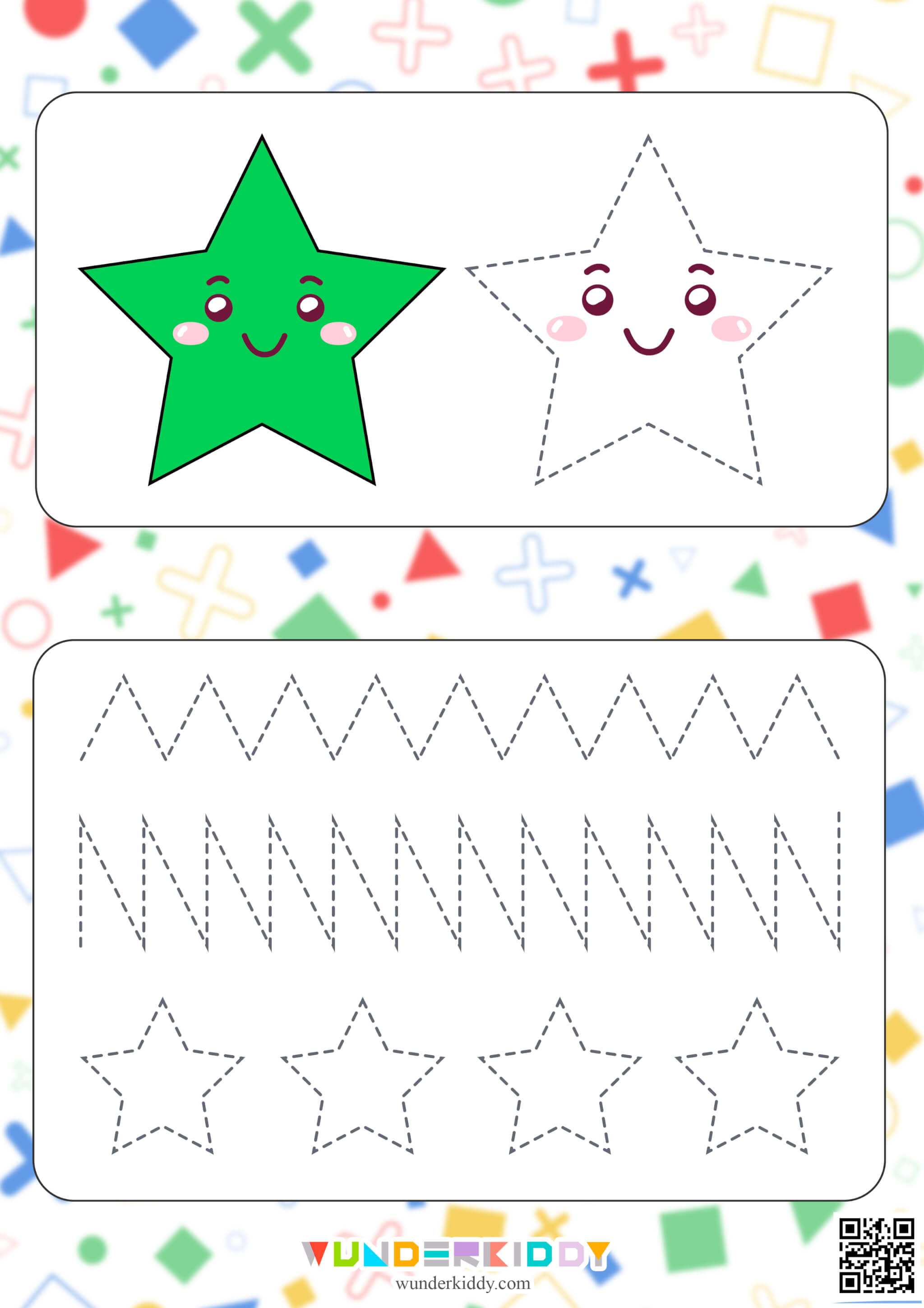 Shape Tracing Worksheet for Kids - Image 6