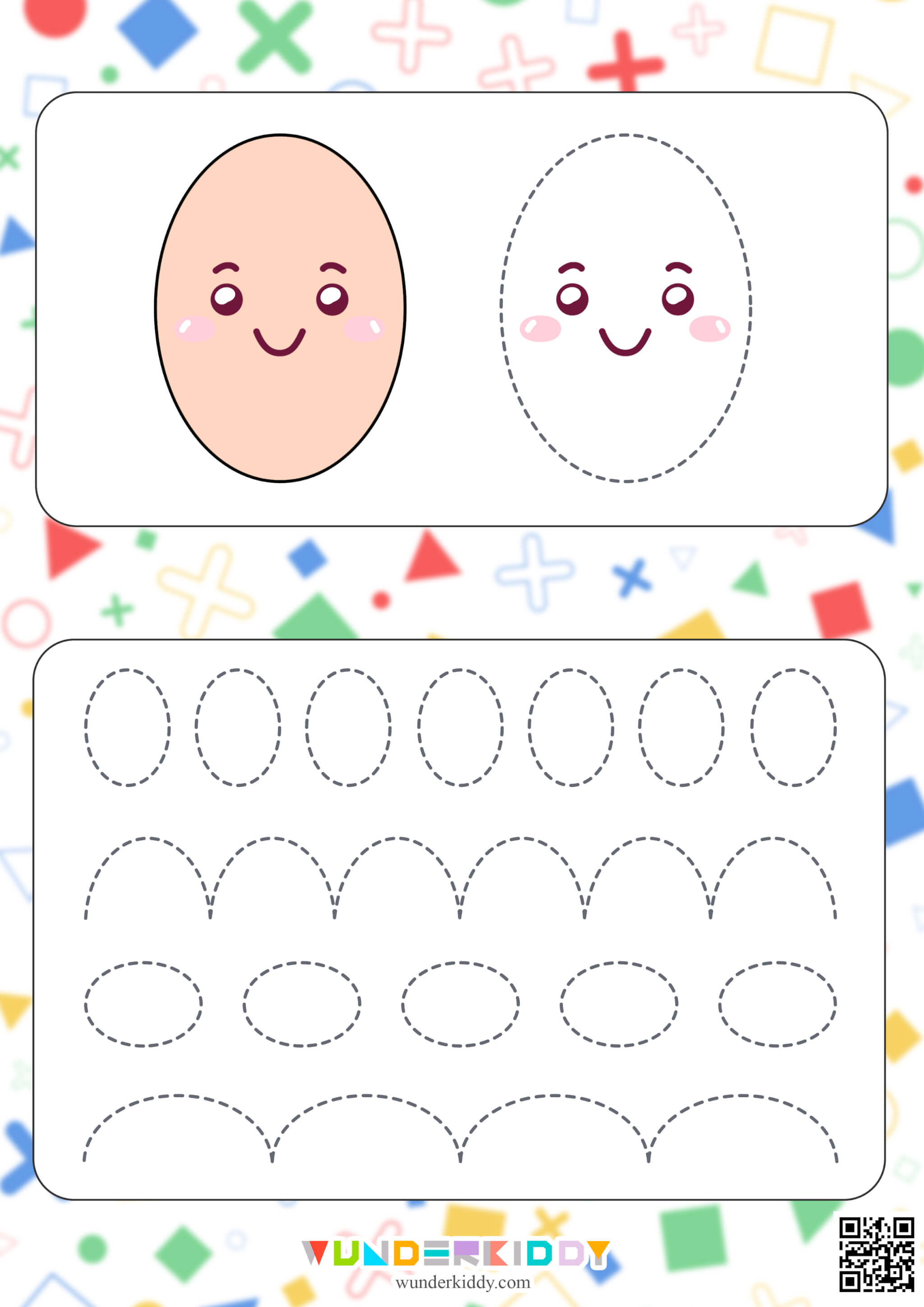 Shape Tracing Worksheet for Kids - Image 9