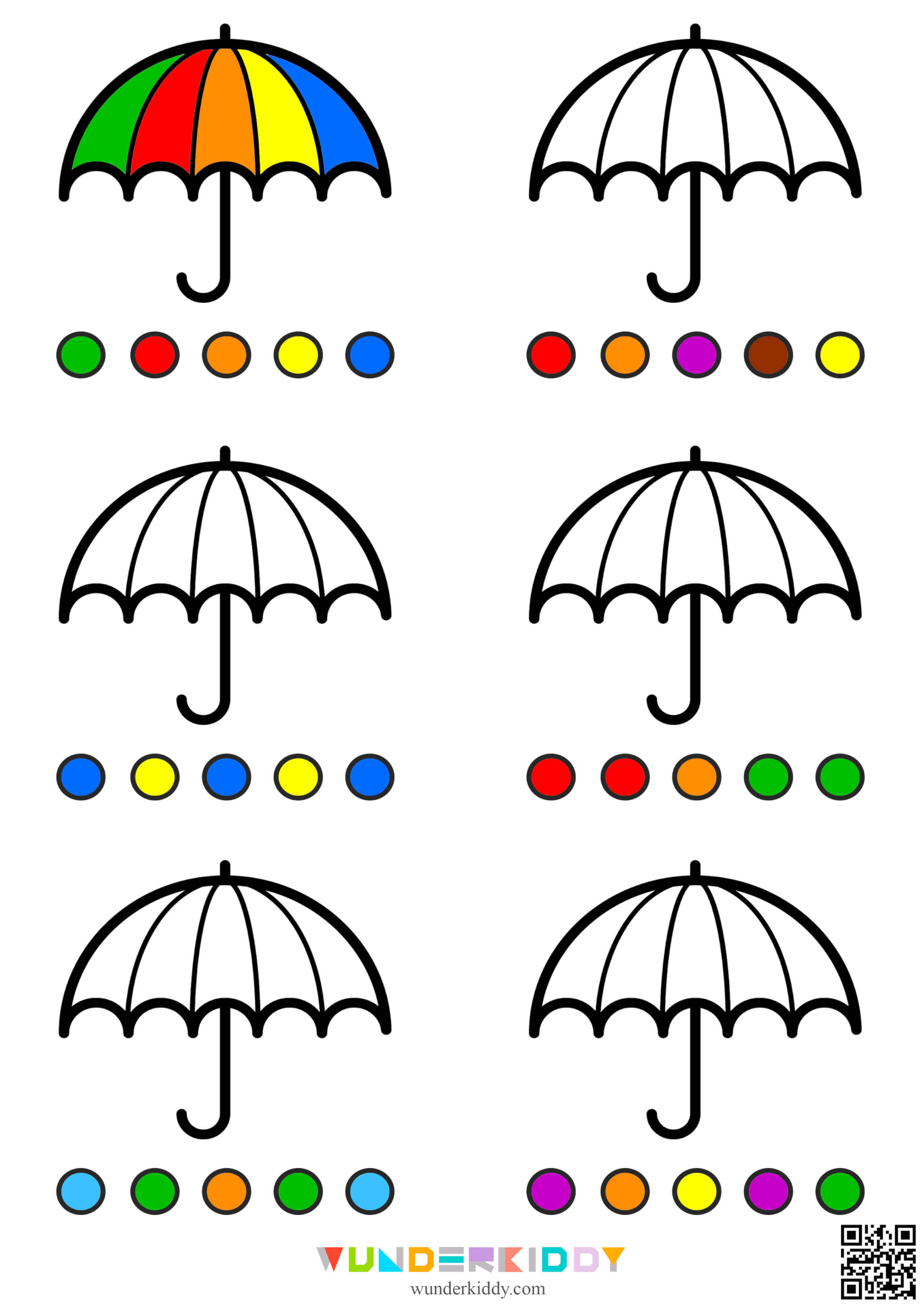 Розмальовки «Парасолька» для малюків - Зображення 2