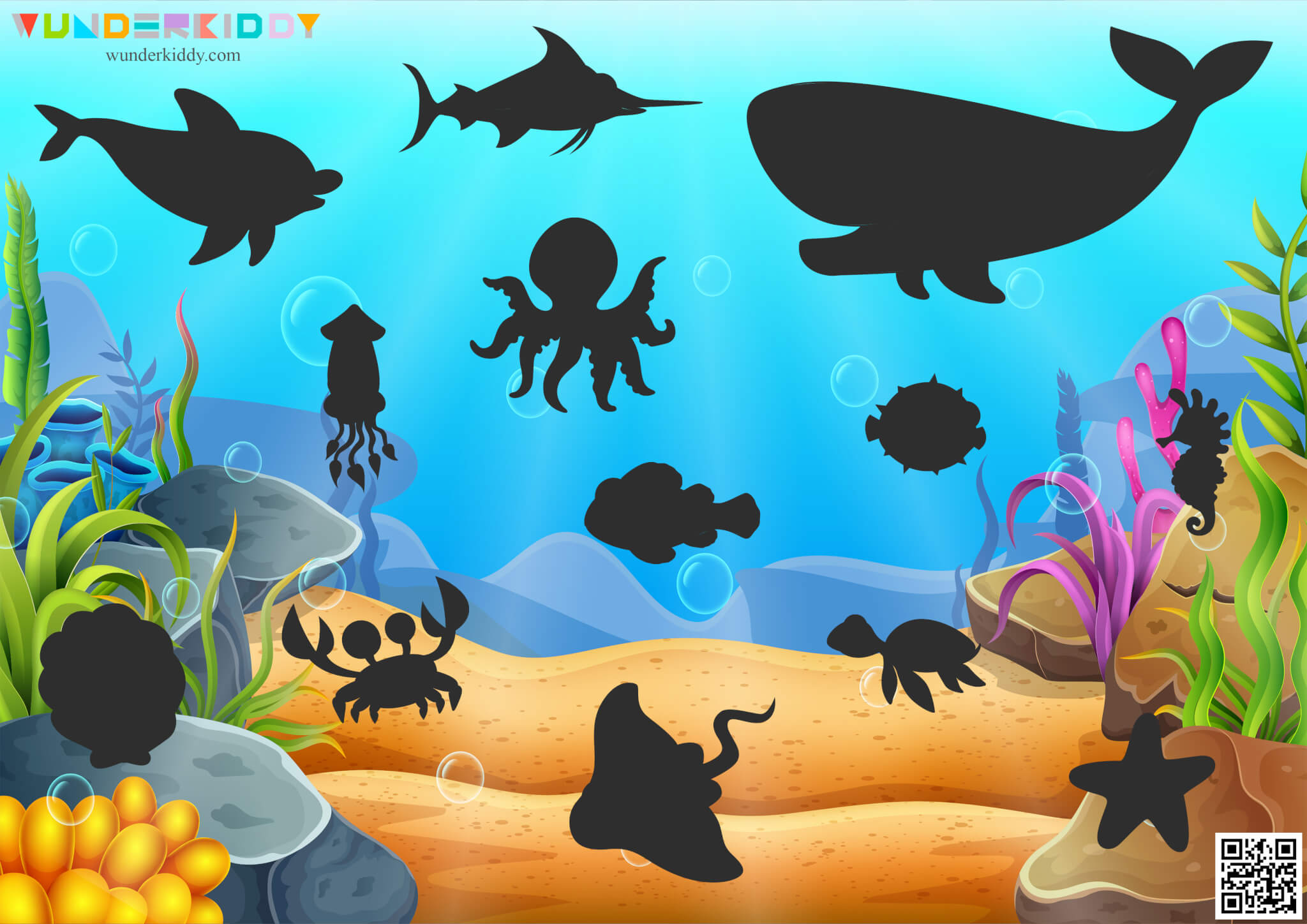 Ocean Animals Shadow Matching Game - Image 2