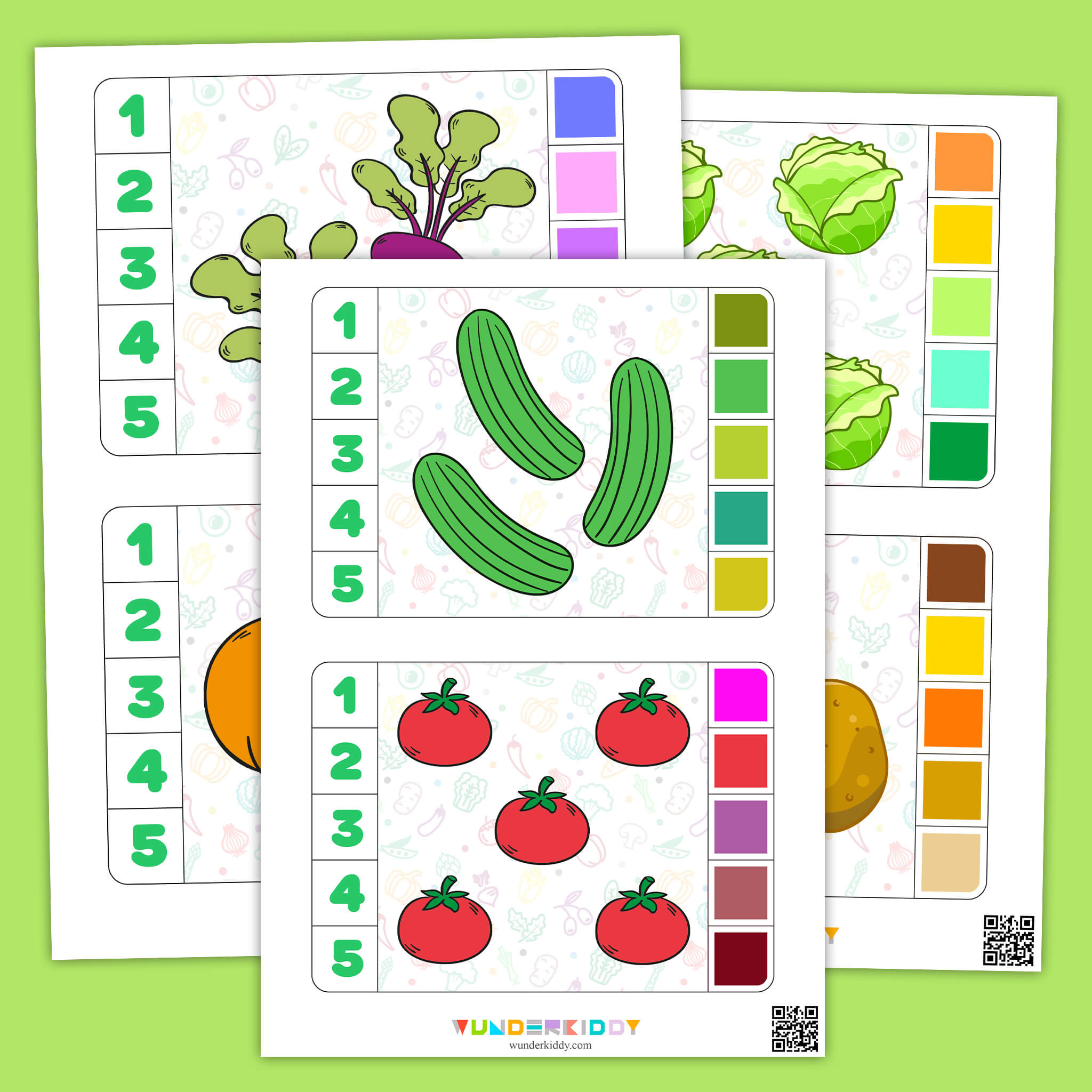 Vegetable Clip Cards for Toddlers