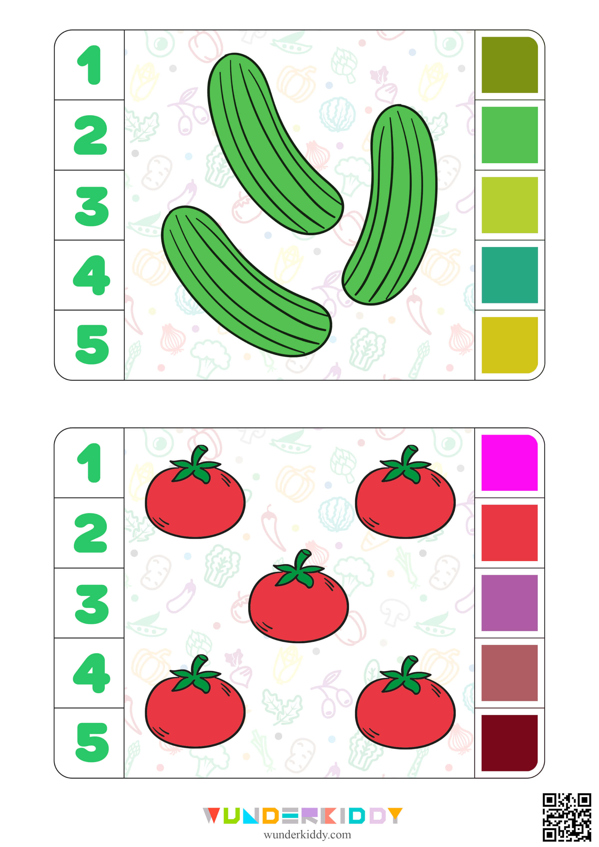 Vegetable Clip Cards for Toddlers - Image 2