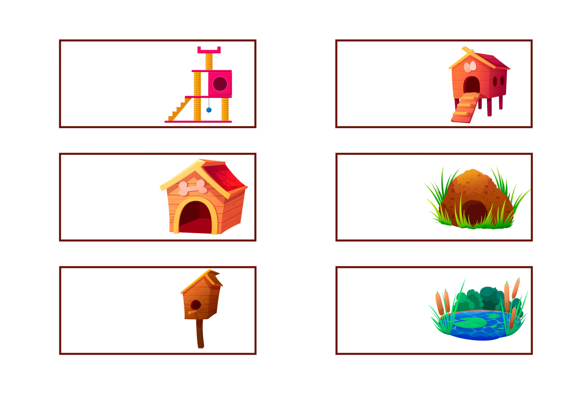 Printable Matching Game Animals and Their Homes - Image 2